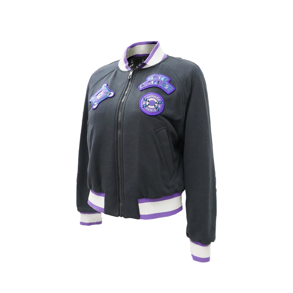 ITW2MTPTDRK5 Hermes Varsity Embroidered Jacket