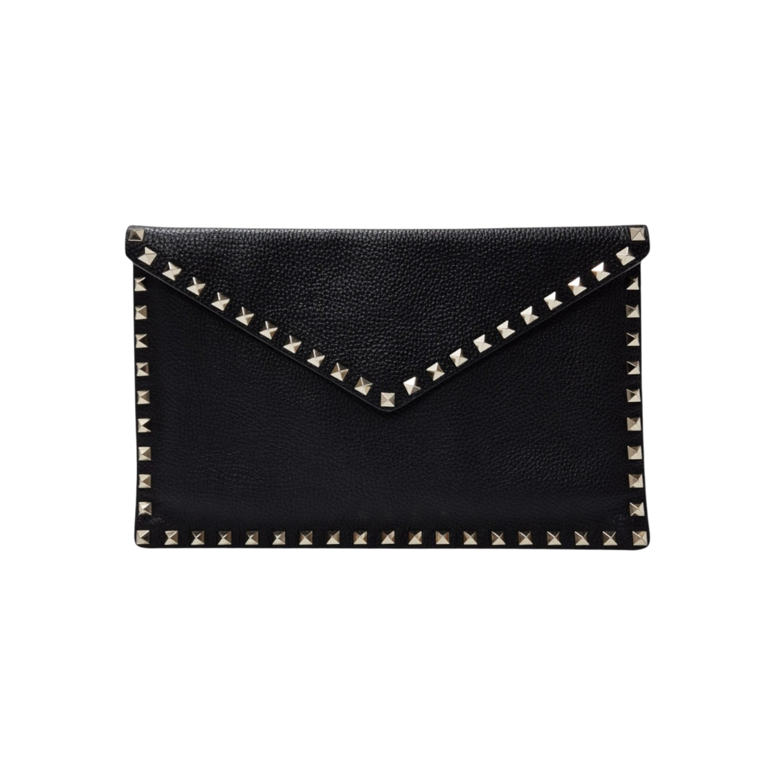 IT9FF9OKU9ER Valentino Black Rockstud Envelope Clutch