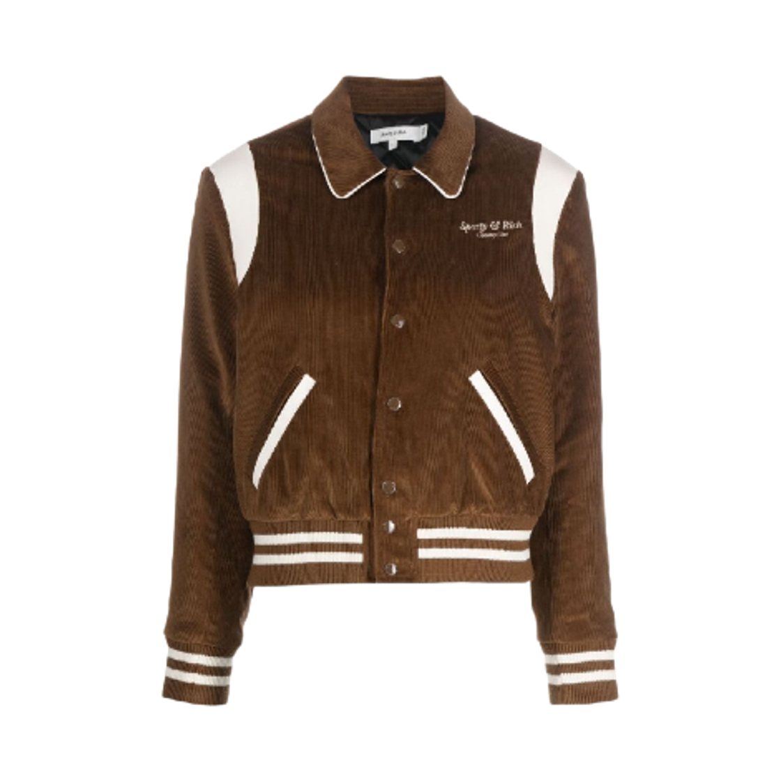 JAAW234TA (W) Sporty & Rich SR Sport Corduroy Varsity Jacket Brown