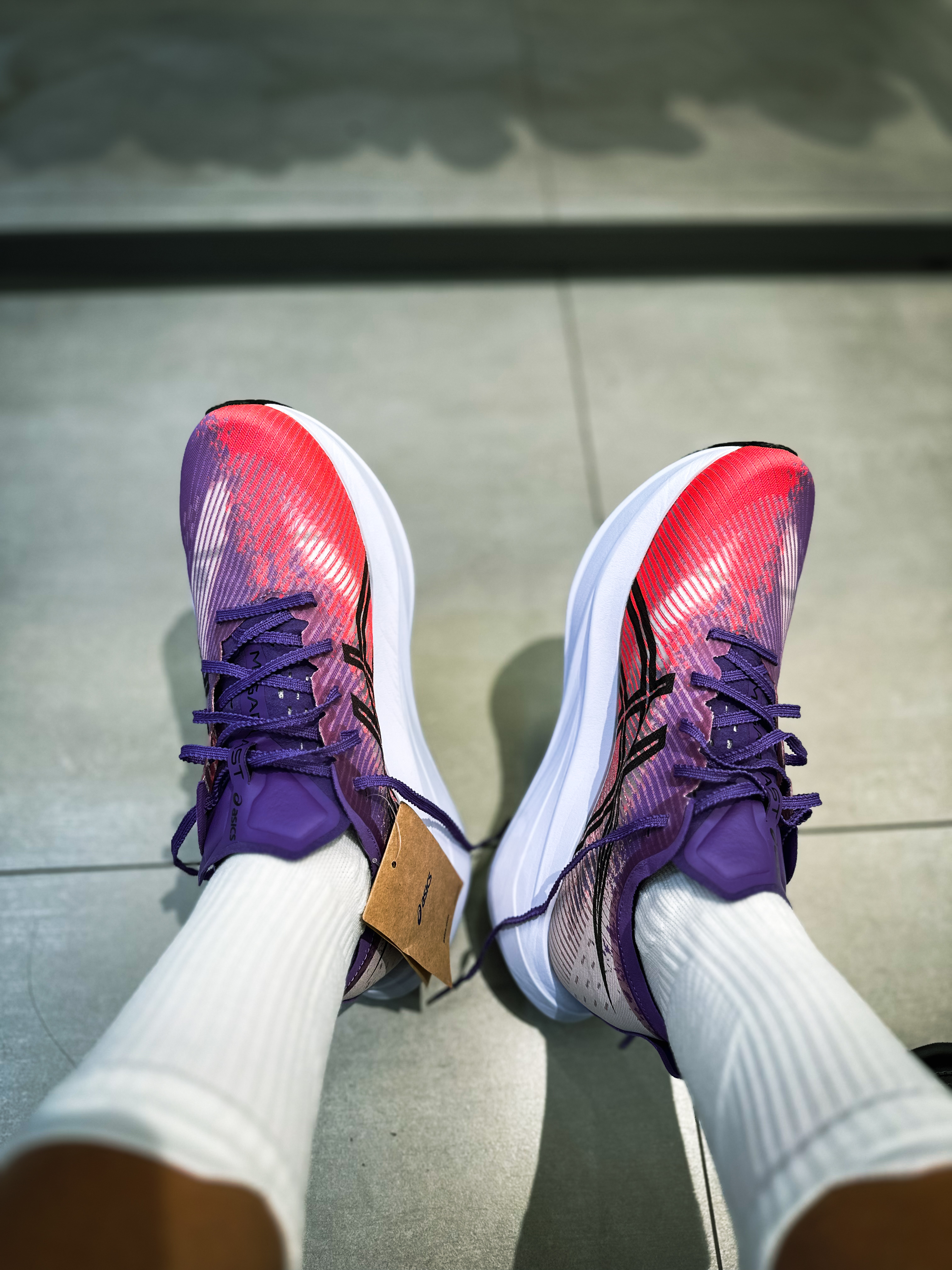 Asics Megablast Edo Purple Black, Asics Superblast 2 Blue Fade Edo Purple 착용 스타일 - 1