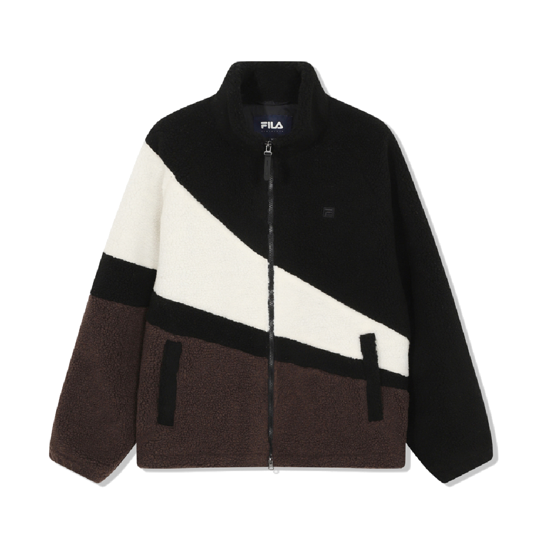 1100FS254PL01X001001 [6% 적립] FILA Colorblock Fleece Jacket Black