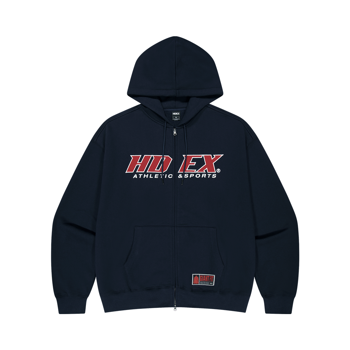 H253MGLMZ010NV HDEX Origin Giant Fit Hoodie Zip-up Navy