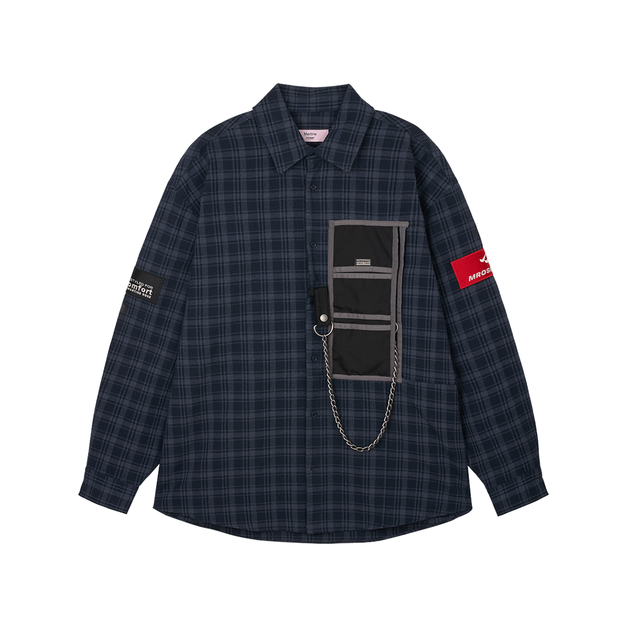 마틴 로즈 월렛 셔츠 블루 네이비 체크 - 25FW(Martine Rose Wallet Shirt Blue Navy Check - 25FW)