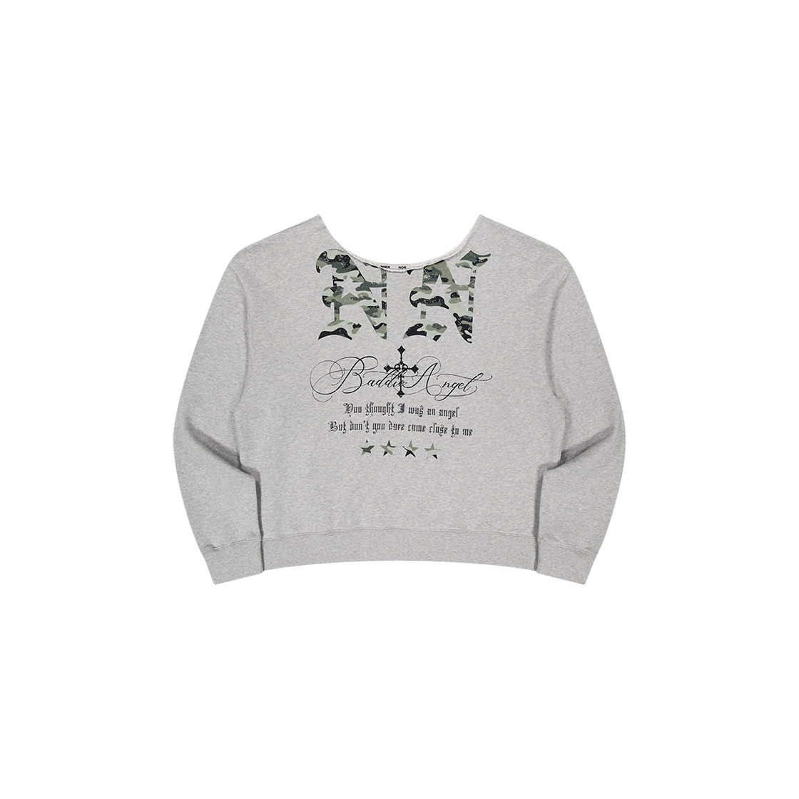 25NNFWTCRF002MG NIIER NOR Nn Off-Shoulder Sweatshirt Melange Grey