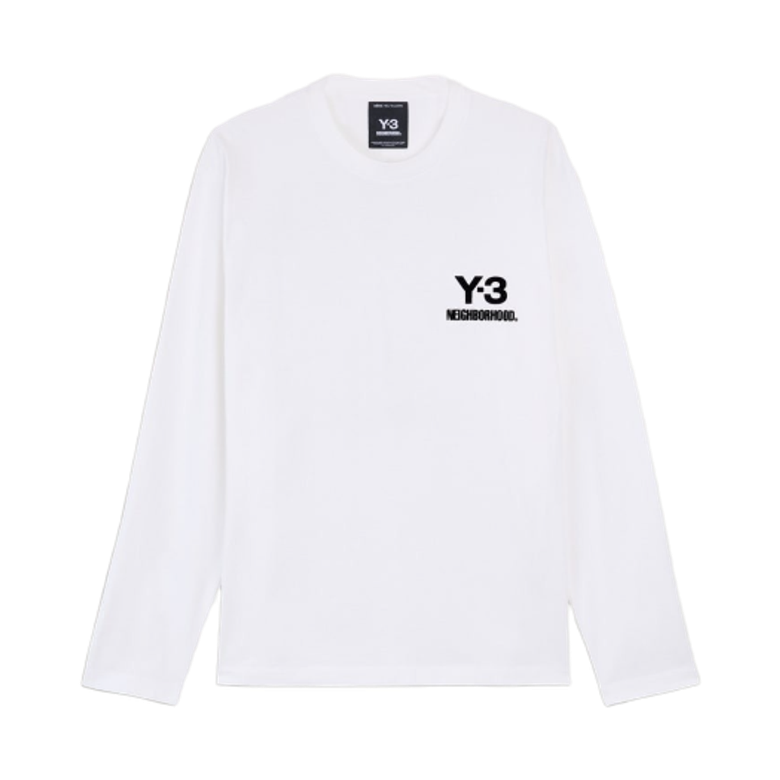 JX7455 Y-3 x Neighborhood Logo Long Sleeve T-Shirt Core White