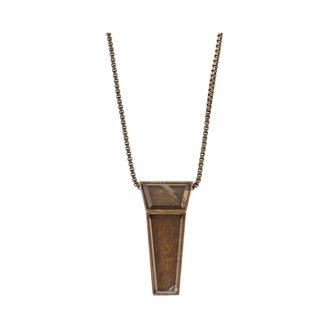 rj0000027mmtsbr-82 Rick Owens Crystal Trunk Charm in Brass And Smokey Quartz Dark Bronze