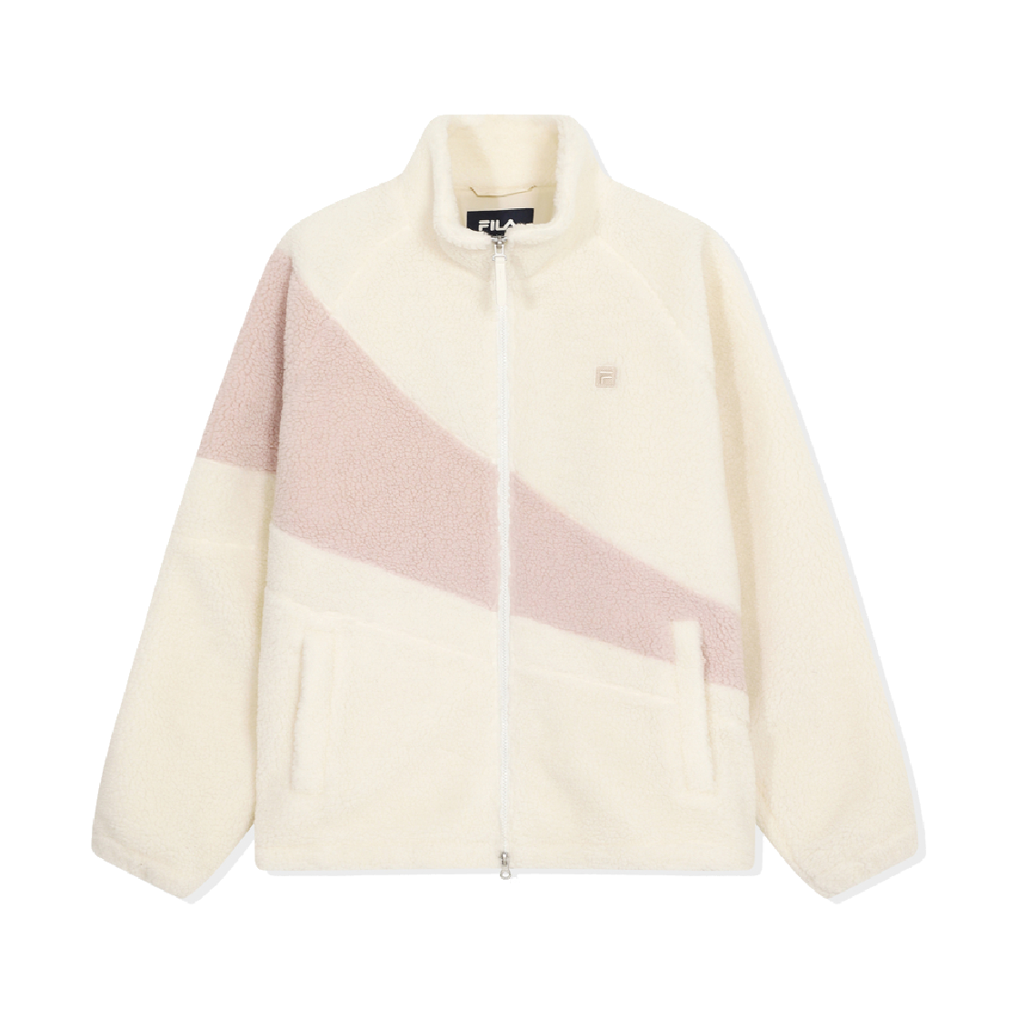 1100FS254PL01X001150 [6% 적립] FILA Colorblock Fleece Jacket Cream