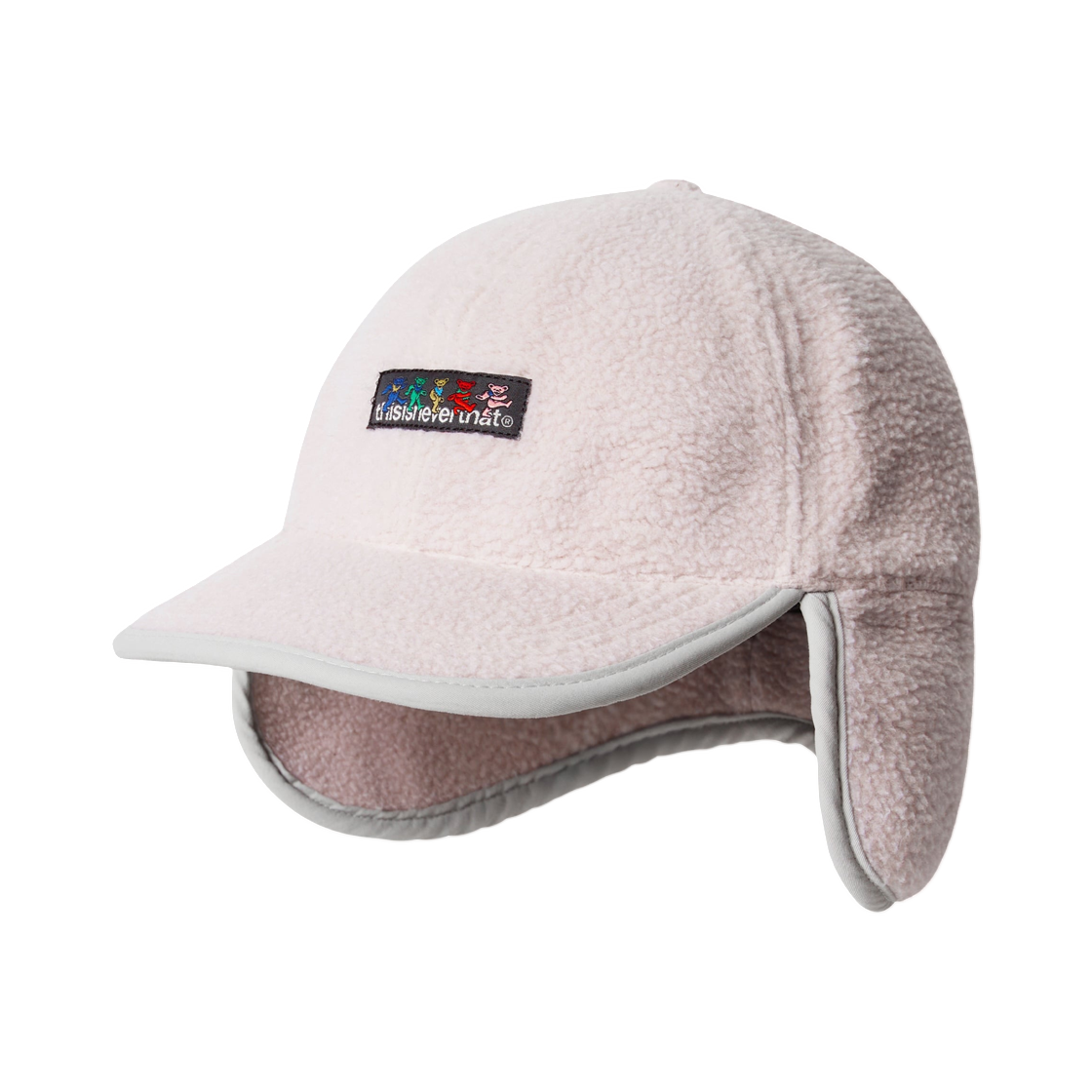 GD253FHWBC01LPK Thisisneverthat x Grateful Dead Fleece Earflap Cap Light Pink
