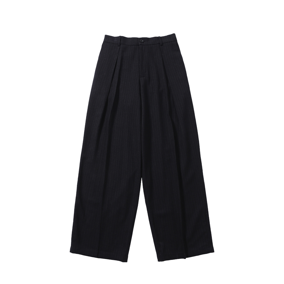 발루트 핀 스트라이프 딥 원 턱 팬츠 블랙(Ballute Pin Stripe Deep One Tuck Pants Black)
