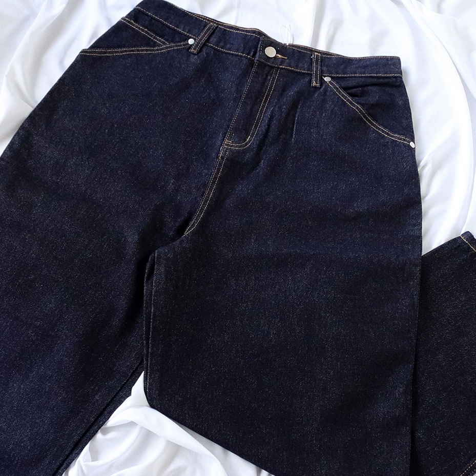 Suade Contour Pocket Denim Raw Indigo 착용 스타일 - 1