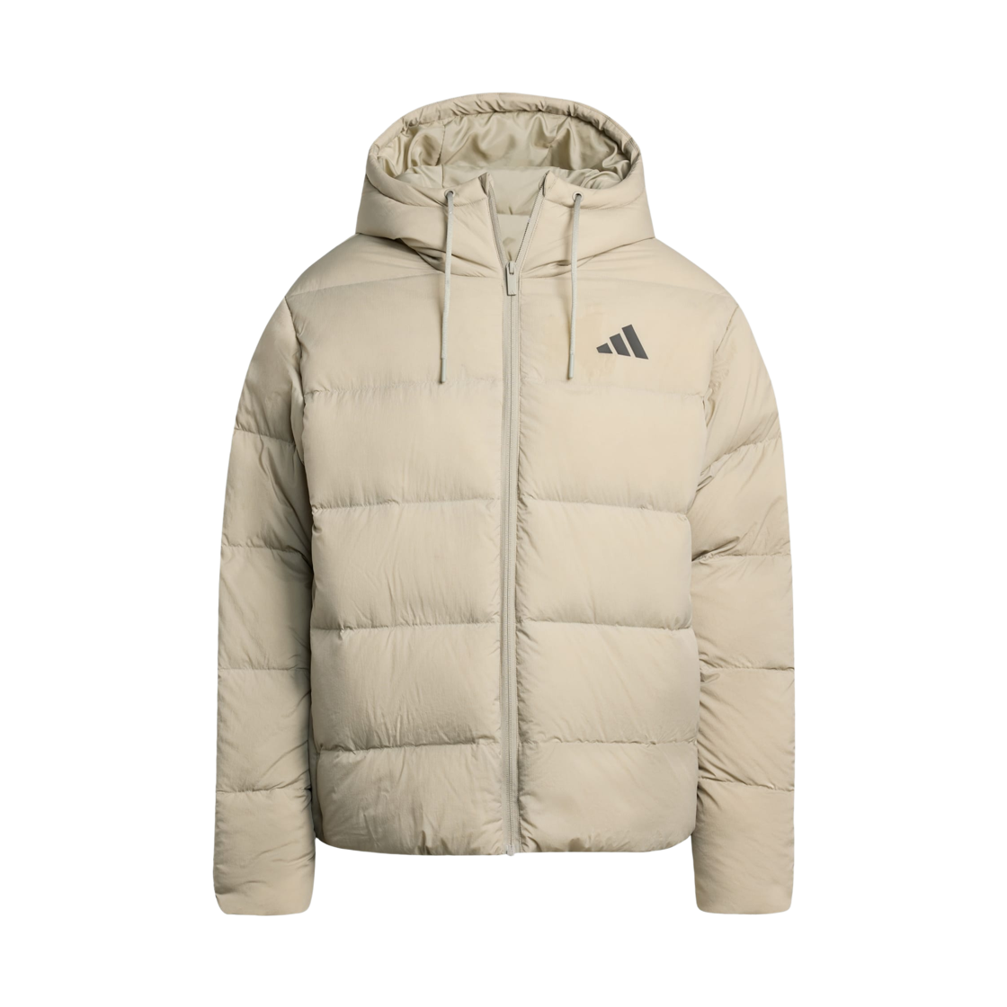 JM4166 Adidas Essentials Climawarm 3-Stripes Puffer Down Hooded Jacket Silver Pebble - KR Sizing