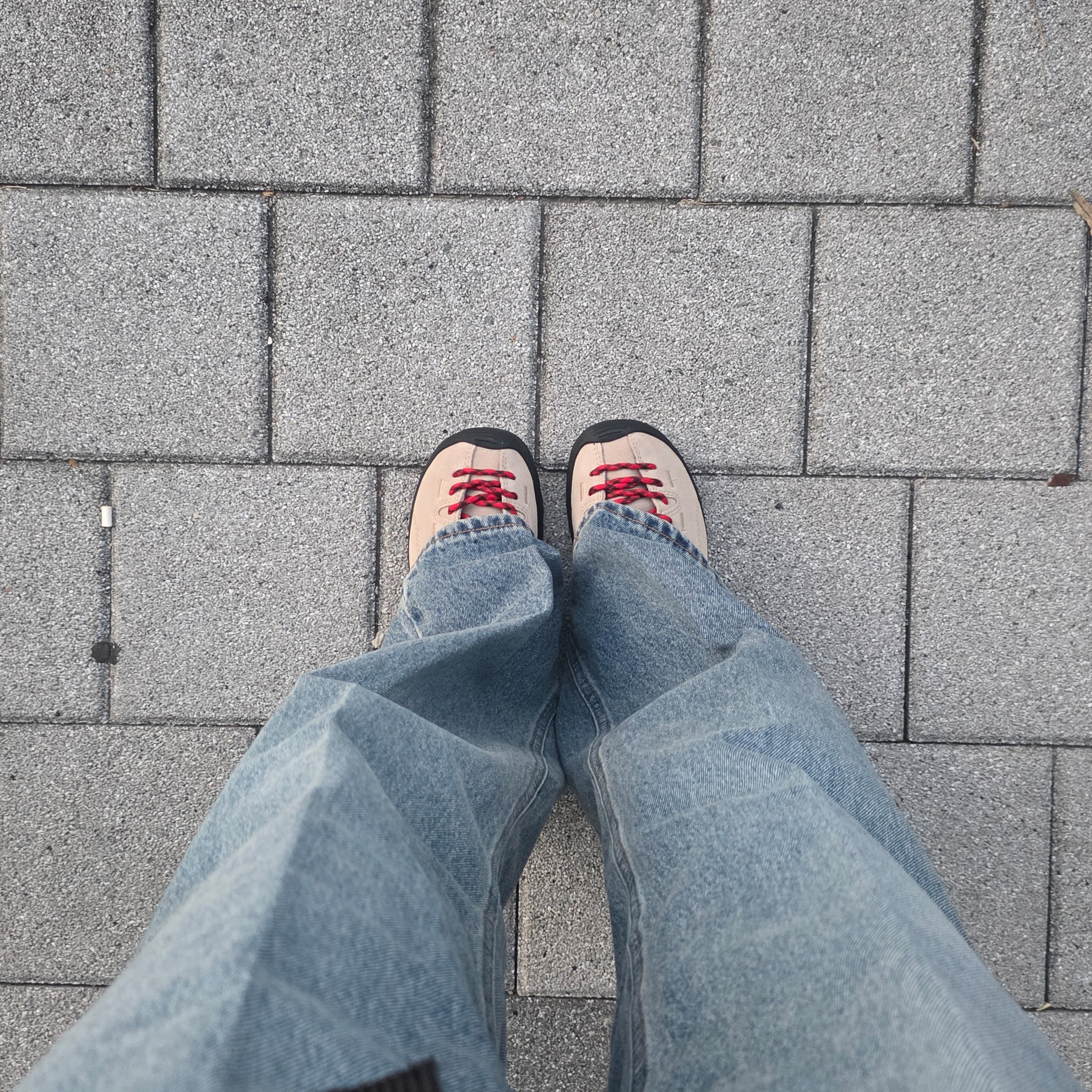 (W) Keen Jasper Suede Sneakers Silver Mink 착용 스타일