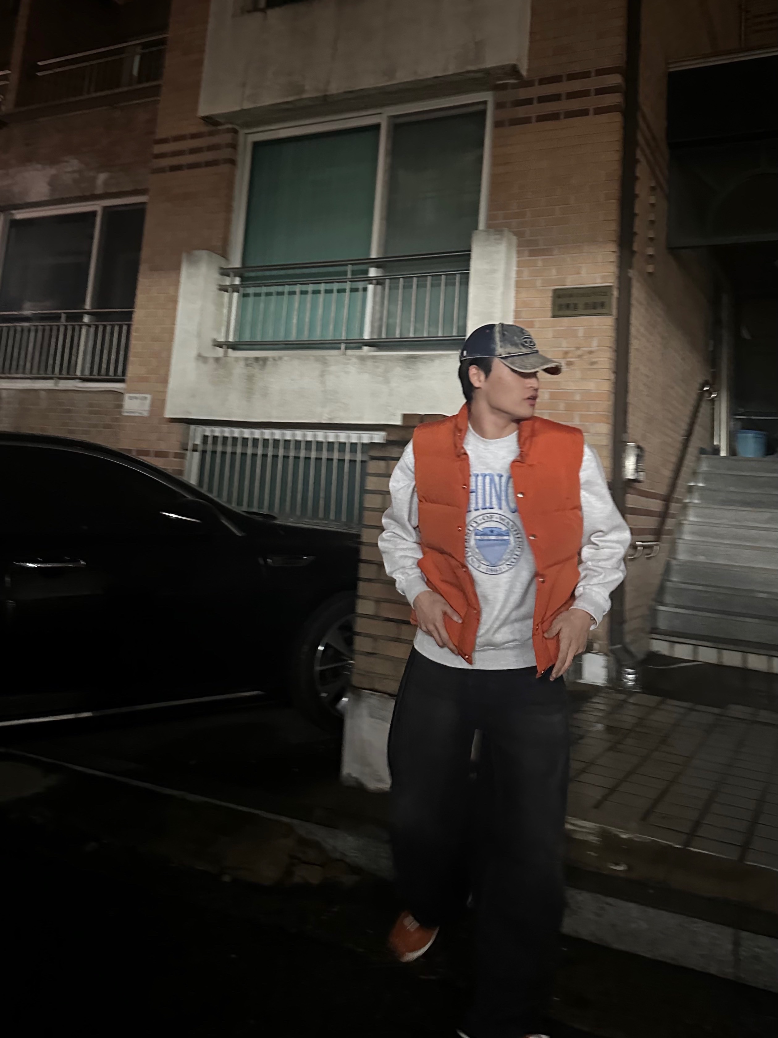 New Balance 574 Heritage Orange Burst White, Diesel C-Seymon Treated Denim Baseball Cap Blue White 착용 스타일 - 2