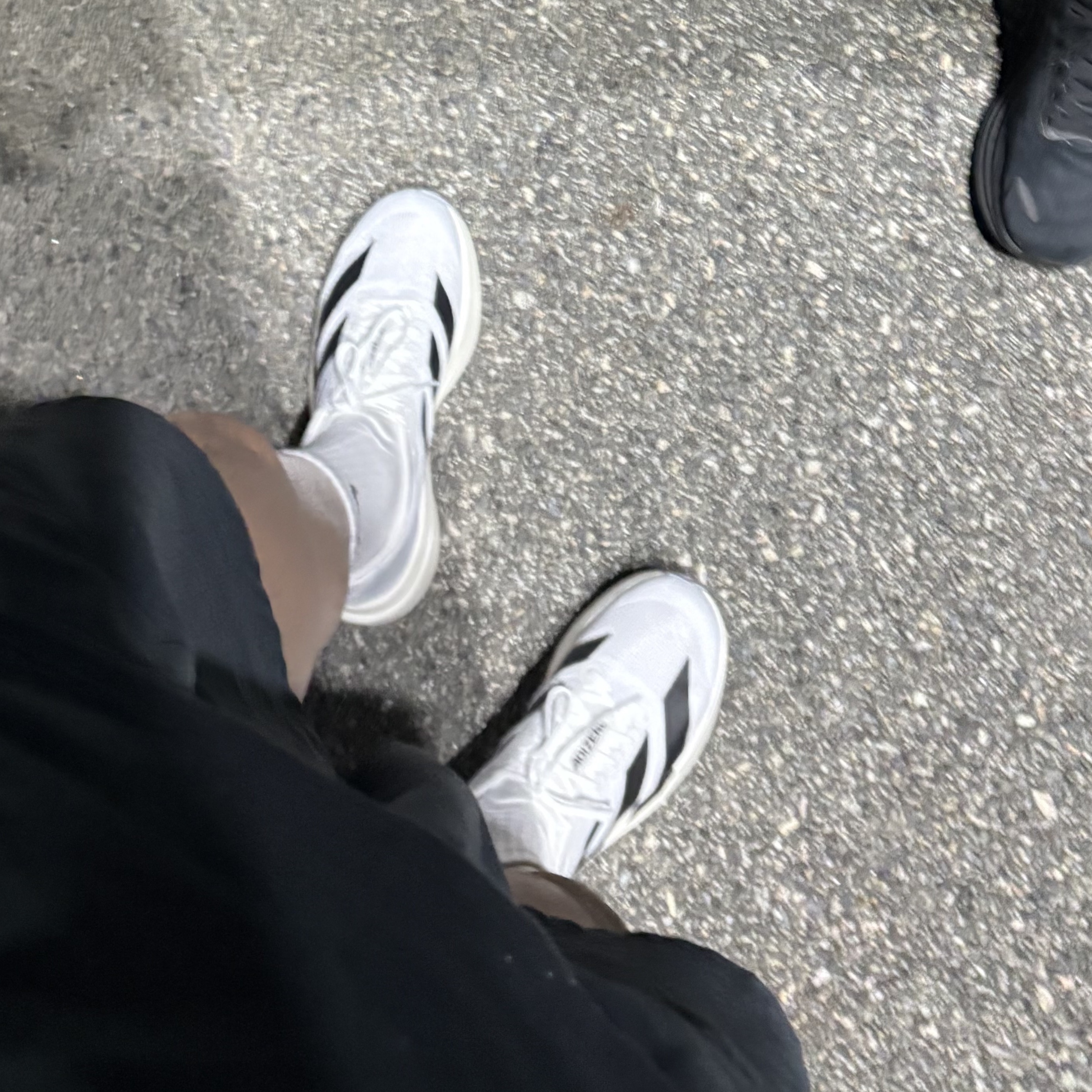 Adidas Adizero EVO SL Cloud White Core Black 착용 스타일