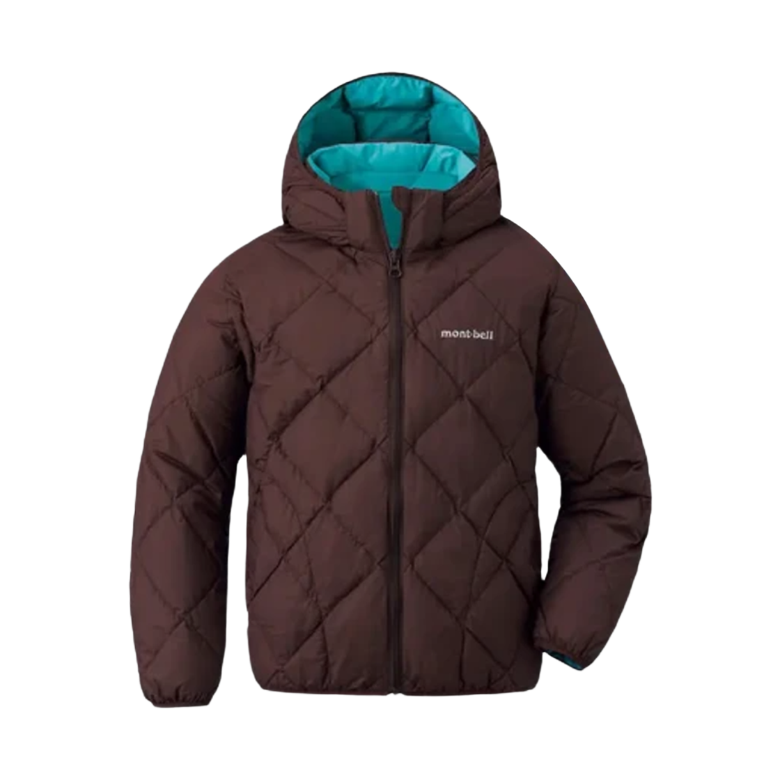 (키즈) 몽벨 리버시블 다운 파카 코코아 라이트 터콰이즈((Kids) Montbell Reversible Down Parka Cocoa Light Turquoise)