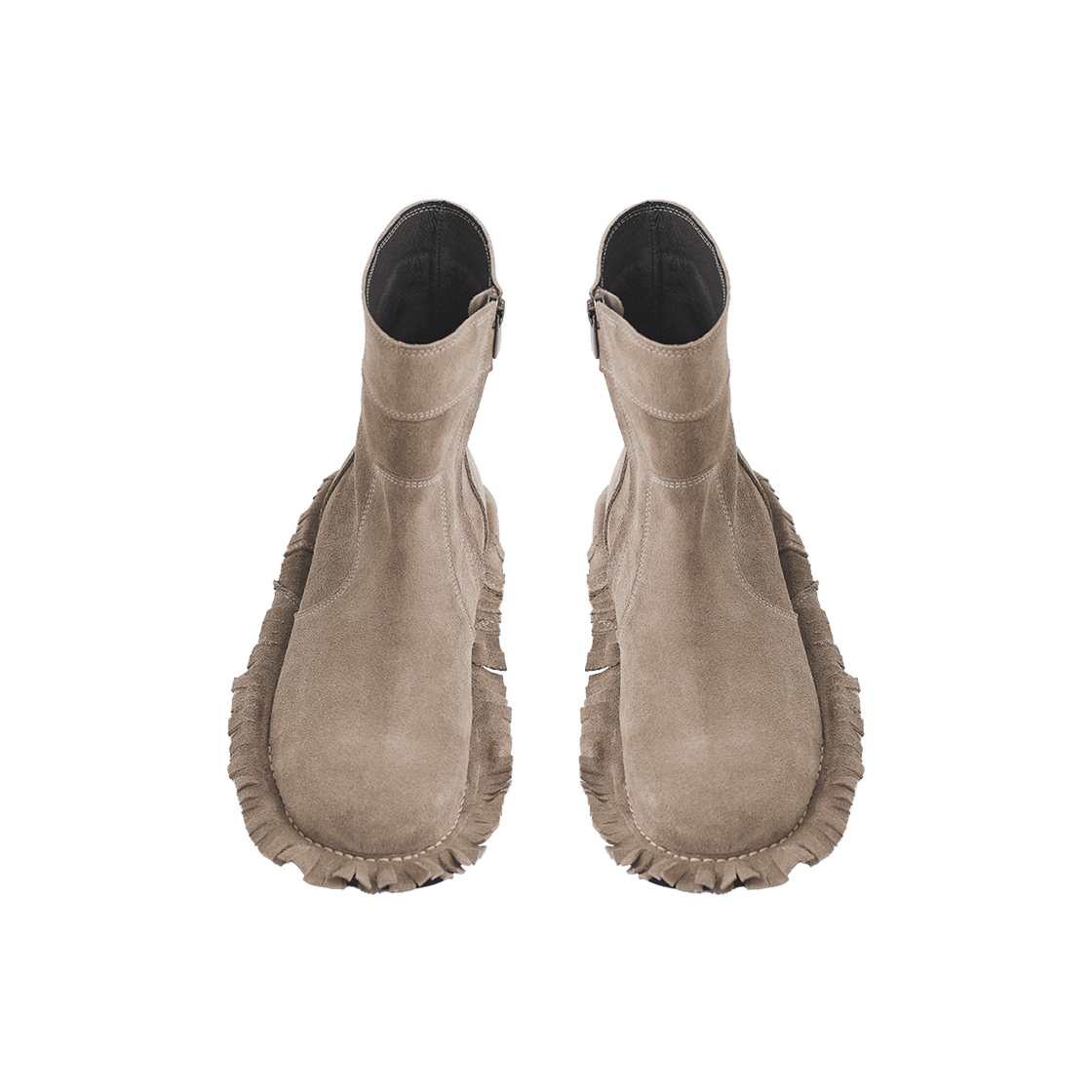 네거티브쓰리 프린지 사이드 집업 미들 부츠 샌드(NegativeThree Fringe side zip-up middle boots Sand) - 2