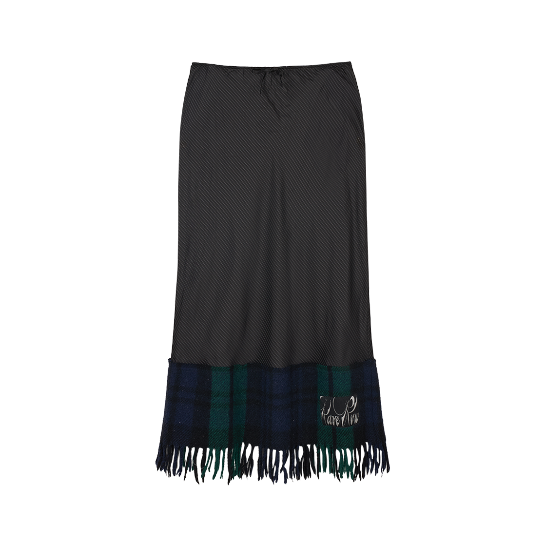 KW5DSKLRW06ML Rave Review Women Eya Bias Lining Skirt With Deconstructed Raw Hem Black Unique Blanket - 25FW