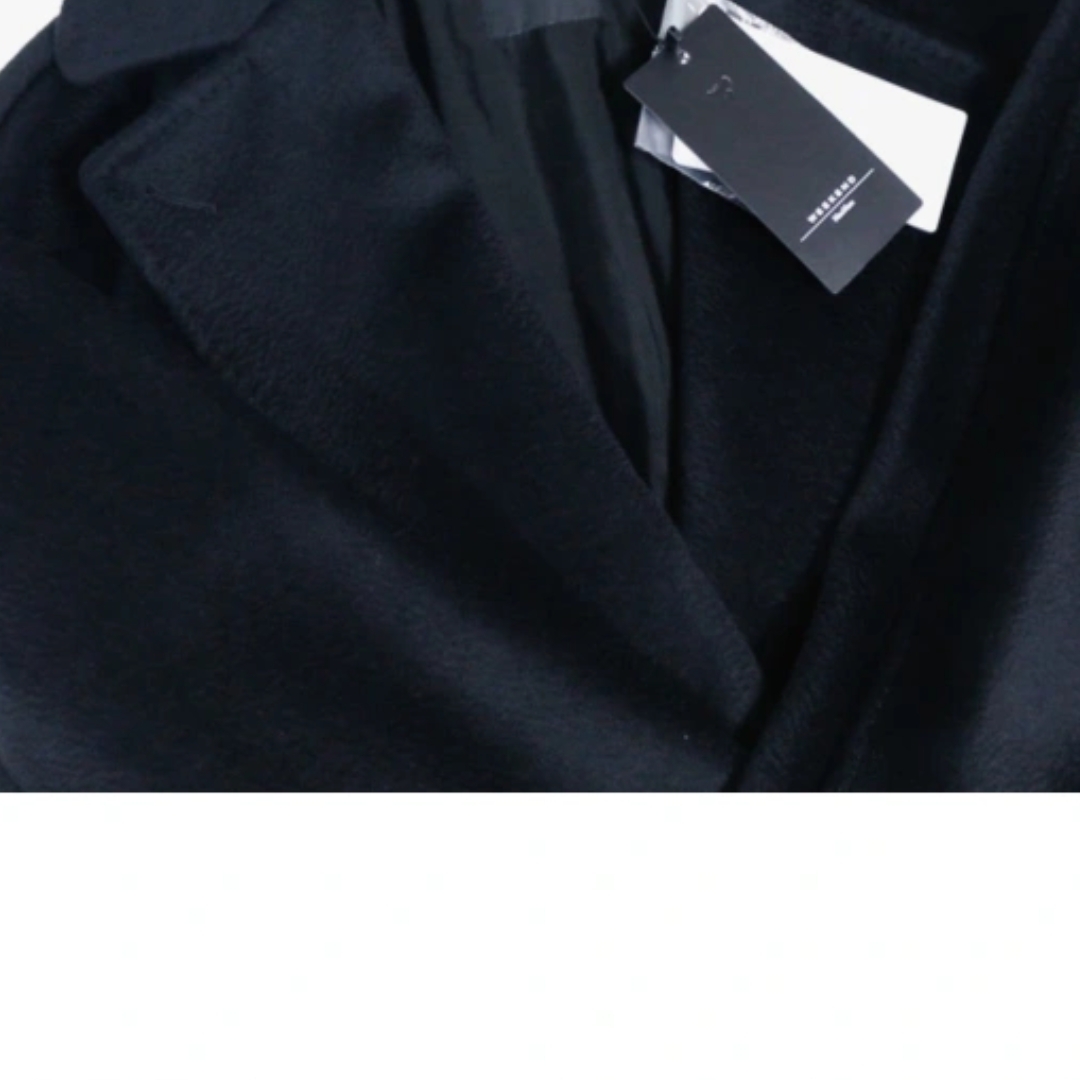 (W) Max Mara Resina Wool Coat Navy 착용 스타일