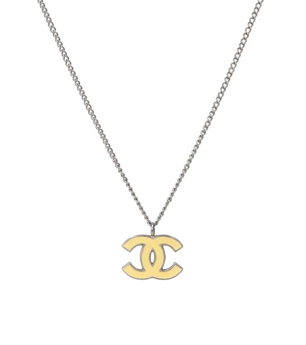 샤넬 아이보리 CC 실버 목걸이 A-B34408(Chanel Ivory CC Silver Necklace) - 1