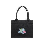 Ganni Large Puppy Tote Bag Black