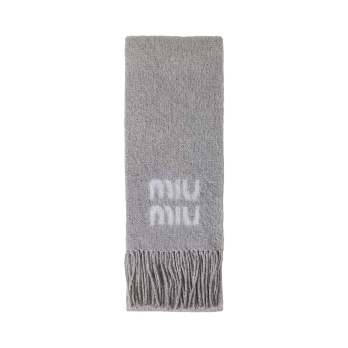 5FS062-2CQD-F0031 Miu Miu Wool Mohair Scarf Grey