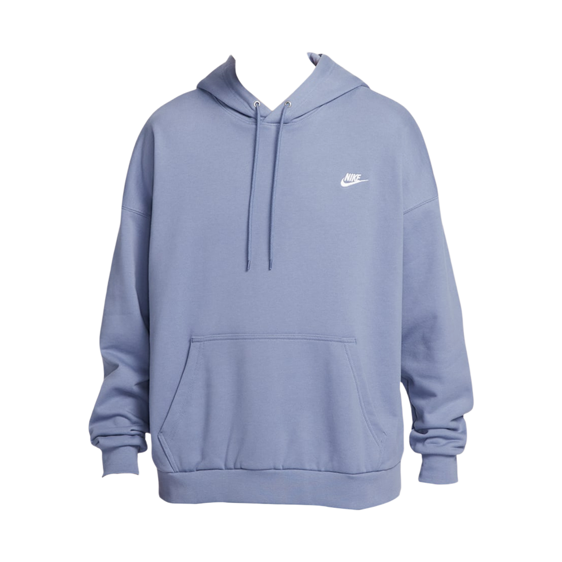HJ1817-499 Nike Club Fleece Oversized French Terry Pullover Hoodie World Indigo White - Asia