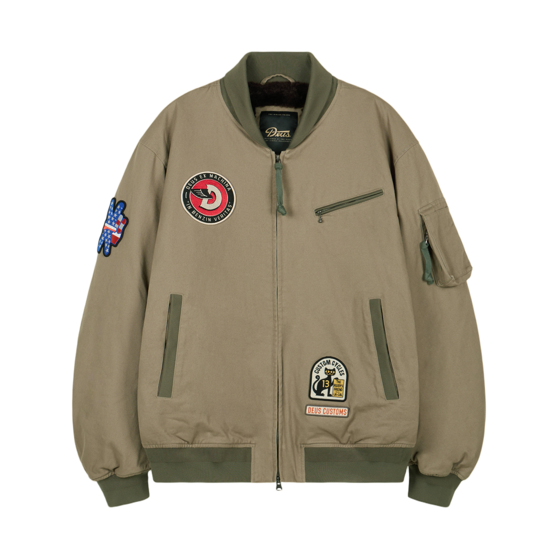 데우스 엑스 마키나 그래픽 MA-1 카키