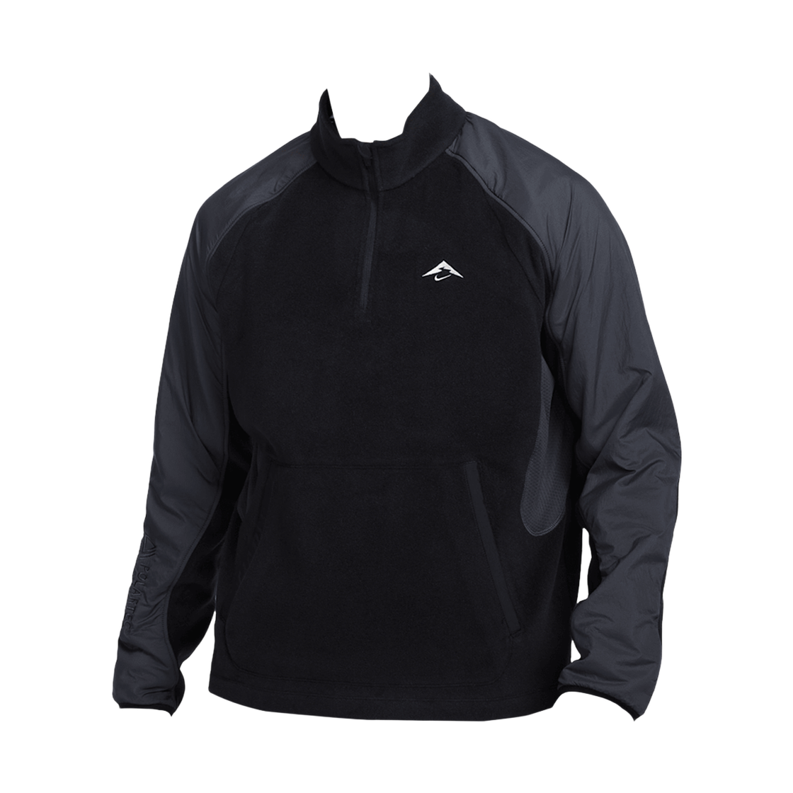 나이키 트레일 폴라텍 쿼터집 플리스 러닝 탑 블랙 앤트러사이트(Nike Trail Polartec Quarter Zip Fleece Running Top Black Anthracite)