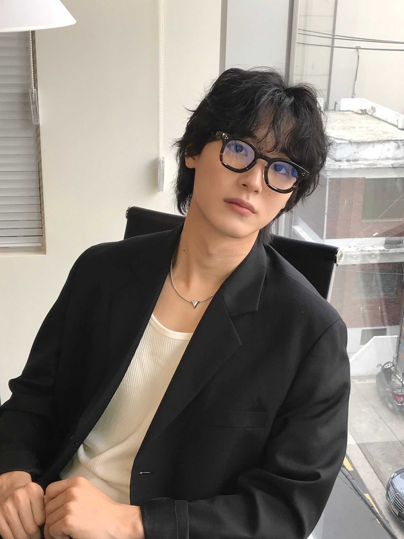 lash Lunettes 02 Havana 착용 스타일 - 1