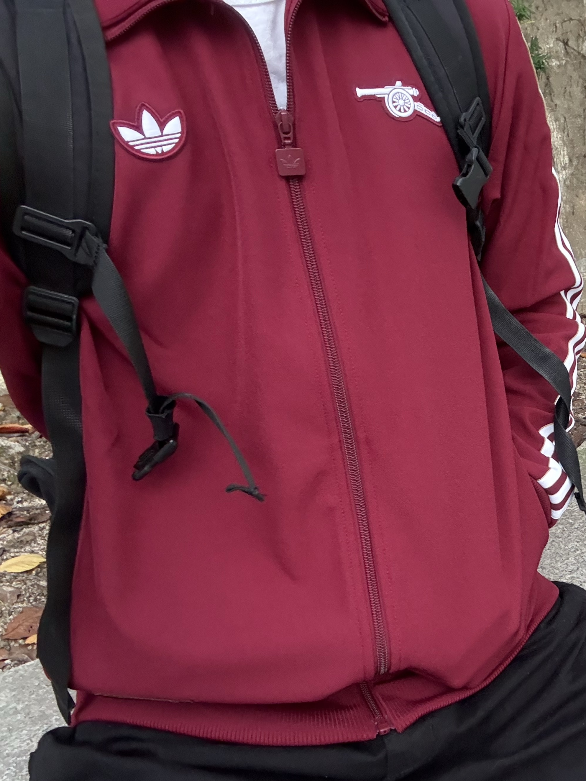 Adidas Arsenal Terrace Icon Track Top Team Coll Burgundy 2 - KR Sizing 착용 스타일