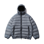 [FW25] moif Helium Hooded Down Jacket Sheer Dusty Blue