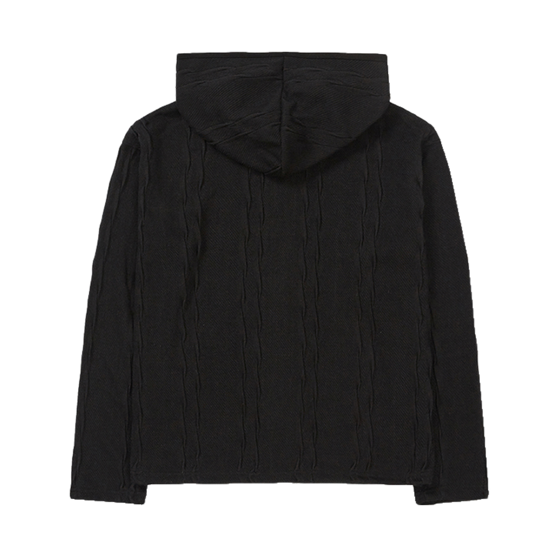 사일런트실러블 플리츠 후디드 집업 블랙(SILENTSYLLABLE Pleats Hooded Zip-Up Black) - 2