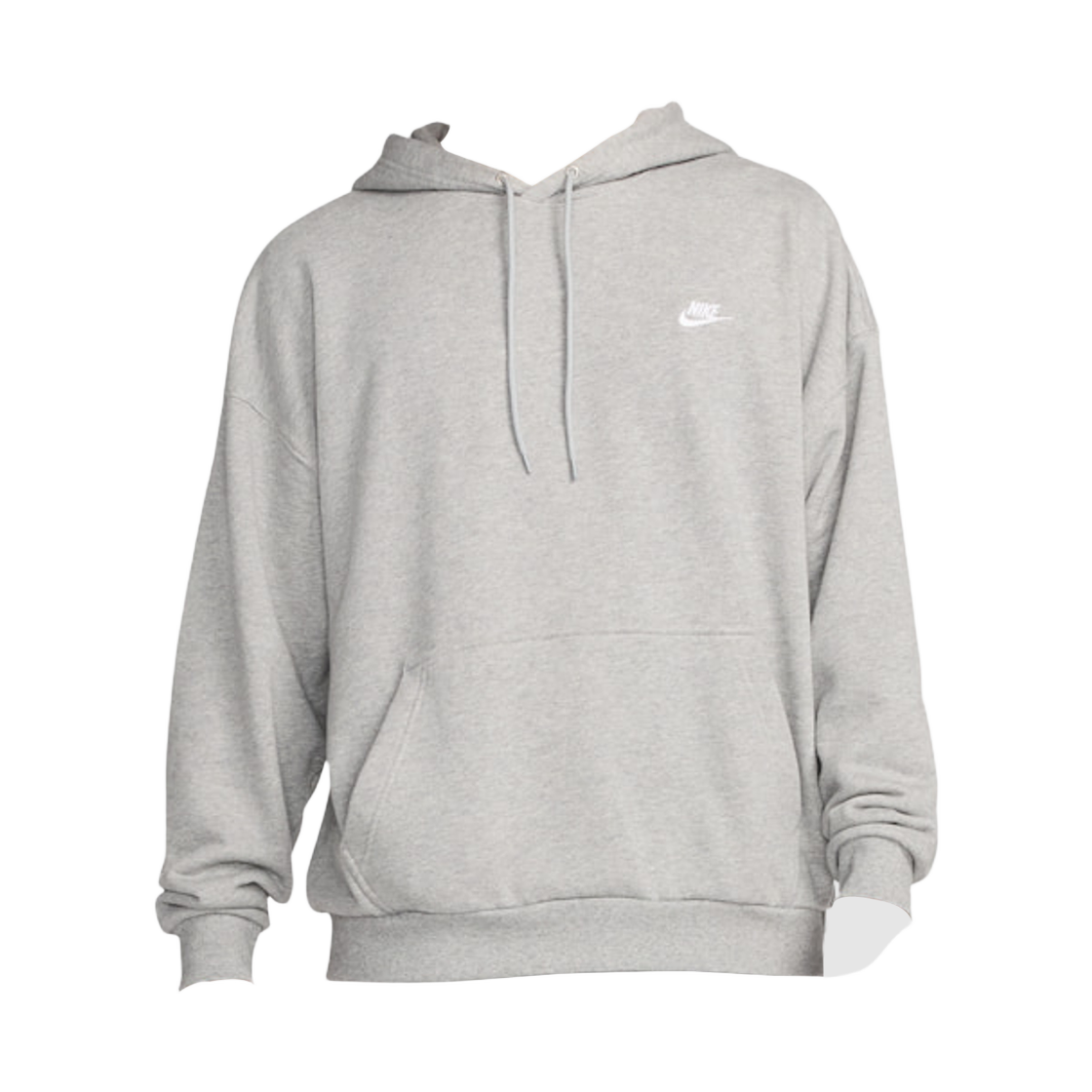 HJ1816-063 Nike Club Fleece Oversized French Terry Pullover Hoodie Dark Grey Heather Light Smoke Grey - US/EU