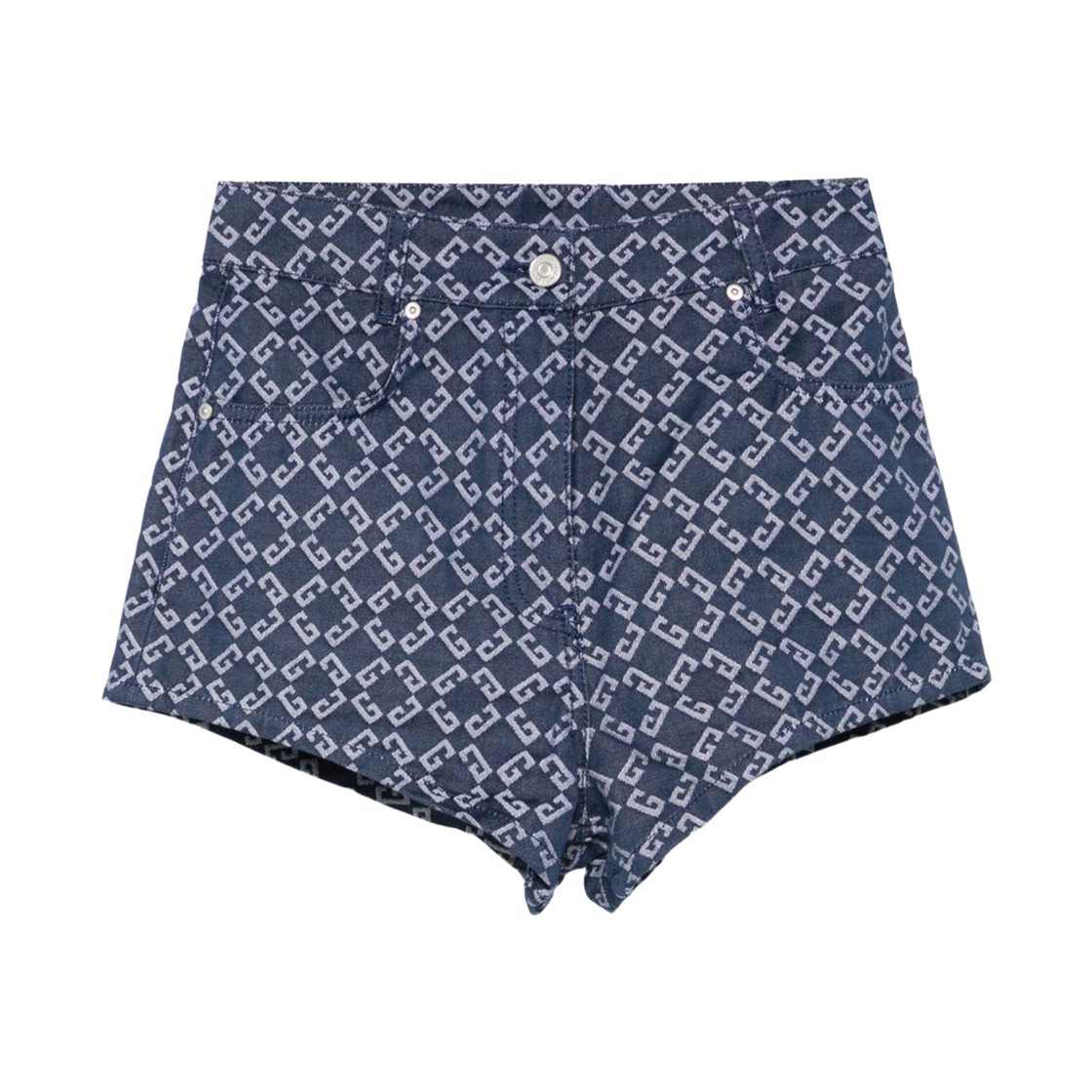 BW5168516D-457 (W) Givenchy Monogram Denim Cotton Shorts Blue