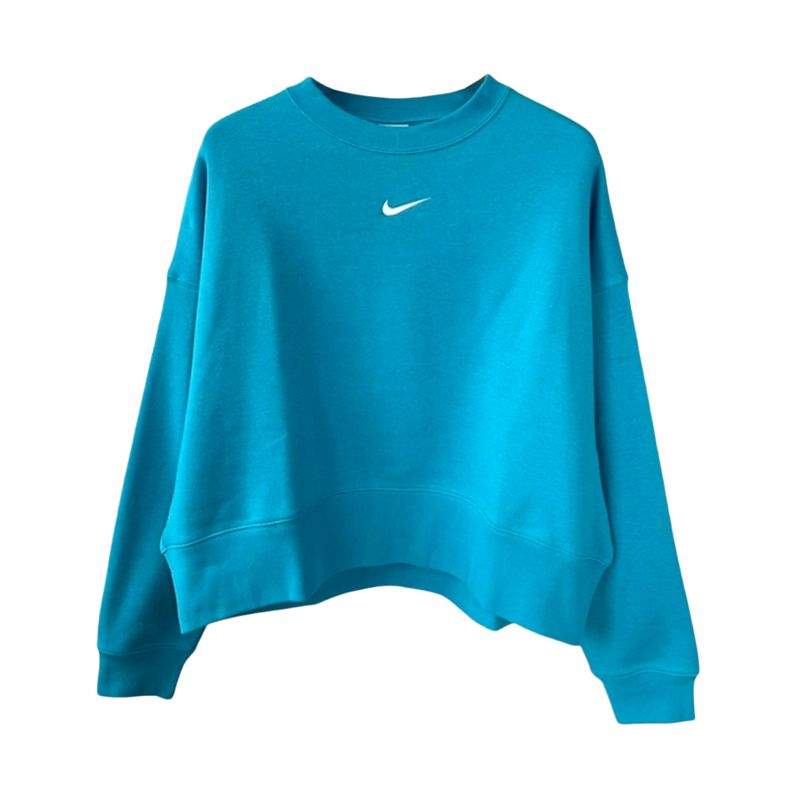 DJ7666-474 (W) Nike NSW Collection Essentials Oversized Fleece Crew Sweatshirt Turquoise - Asia