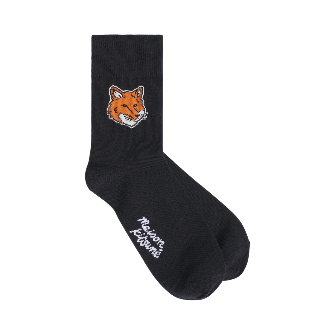 PM06400KT0010-P199 Maison Kitsune Fox Head Socks Black