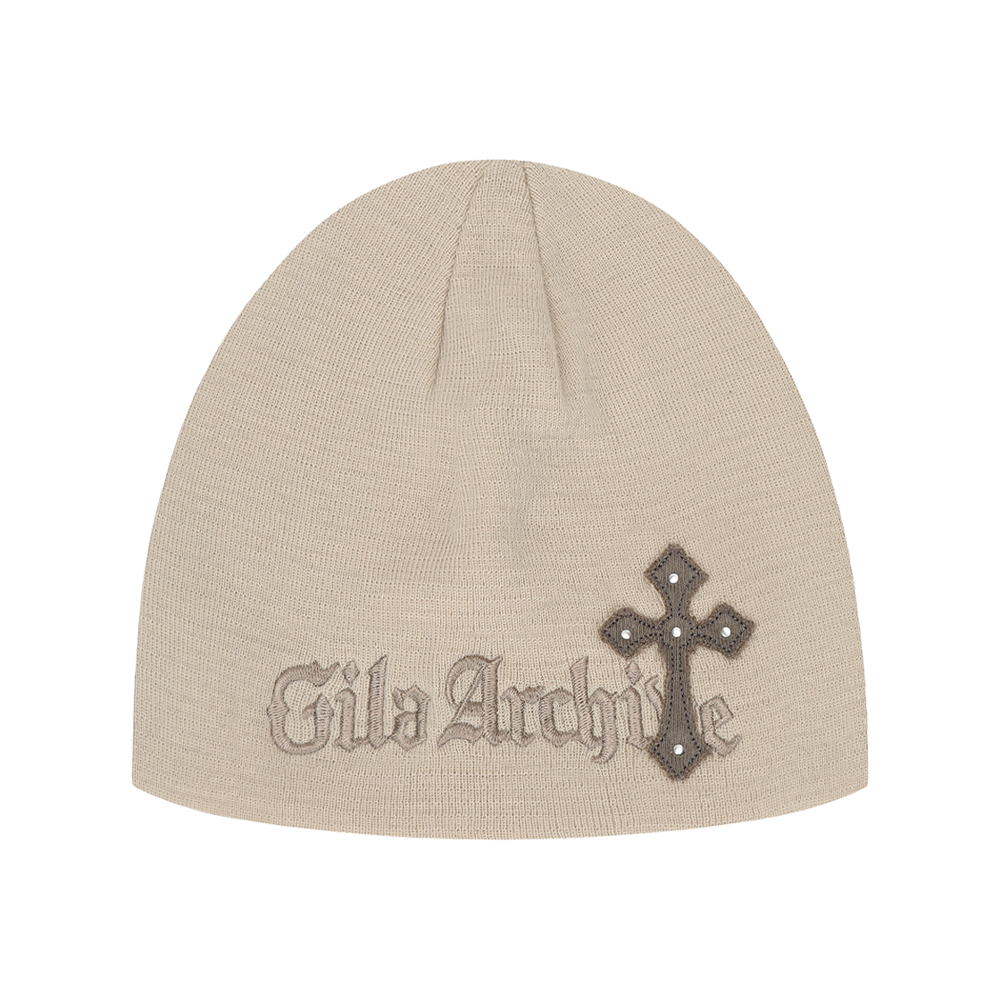 GL25WIAC03BE Gila Archive Cross Patched Logo Beanie Beige