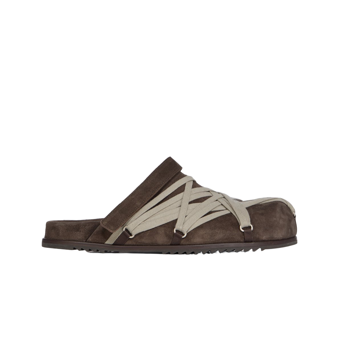 릭 오웬스 콘코디언 메가레이스드 스웨이드 레더 뮬 브라운(Rick Owens Concordians Megalaced Suede Leather Mule Brown)