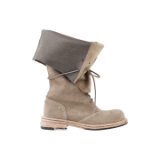 NegativeThree Folded lace-up long boots Sand
