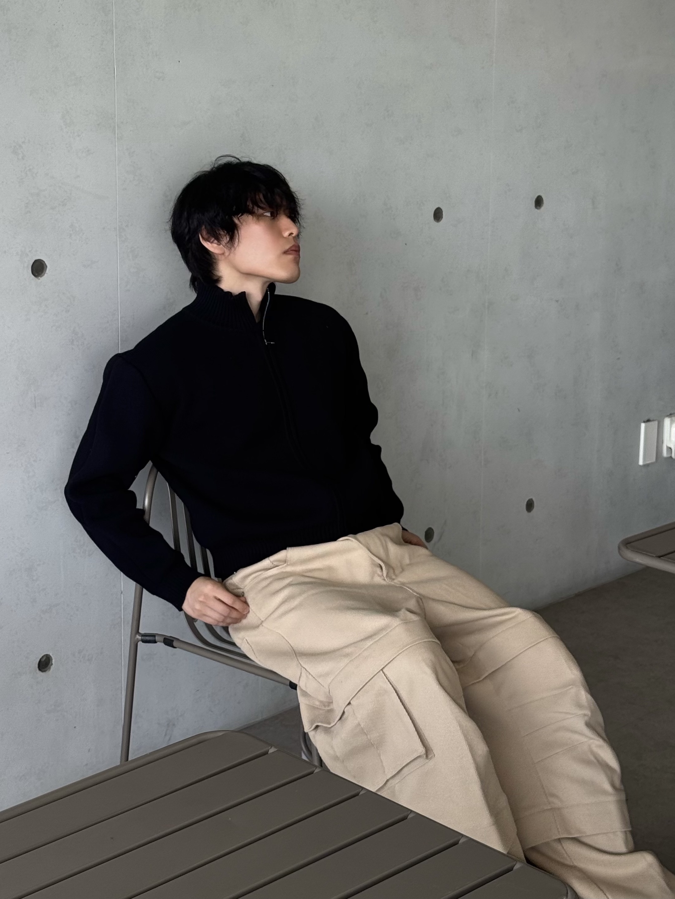 Kamien Titan Baggy Pants Beige 착용 스타일 - 2