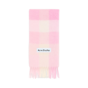 Acne Studios Mohair Check Muffler Candy Pink White
