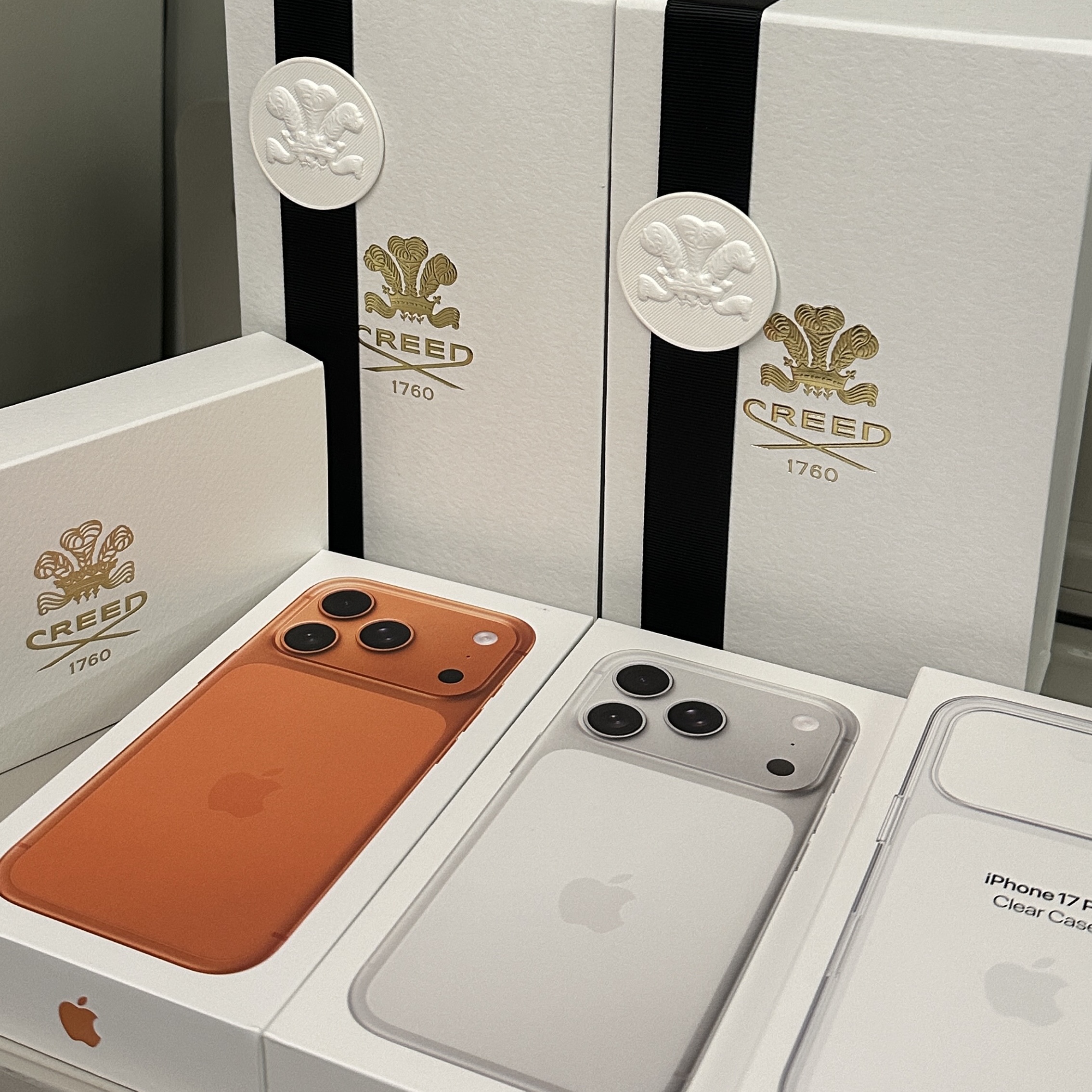 Apple iPhone 17 Pro 256GB Silver, Apple iPhone 17 Pro 256GB Cosmic Orange 착용 스타일