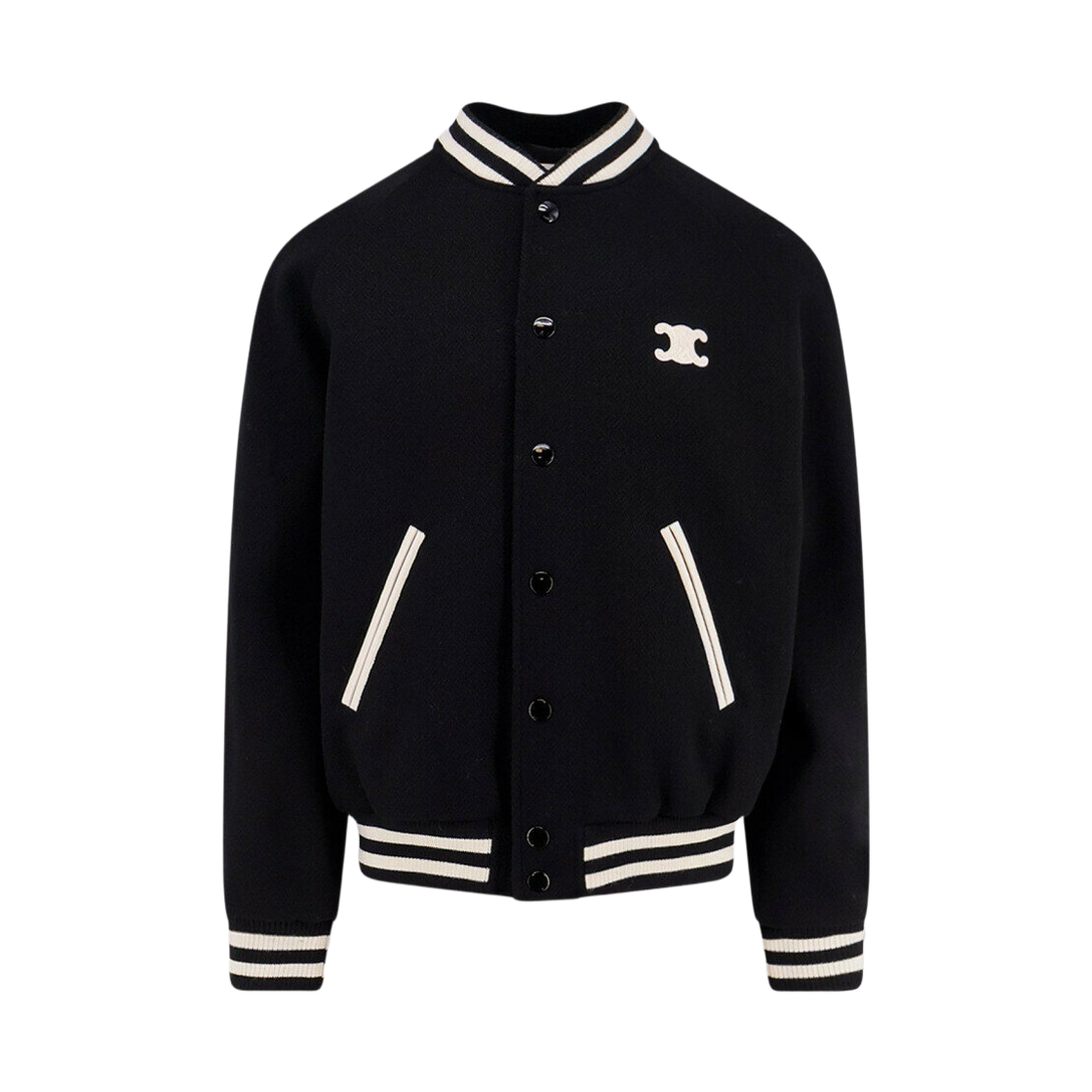 셀린느 텍스쳐드 울 트리옹프 테디 자켓 블랙(Celine Textured Wool Triomphe Teddy Jacket Black)