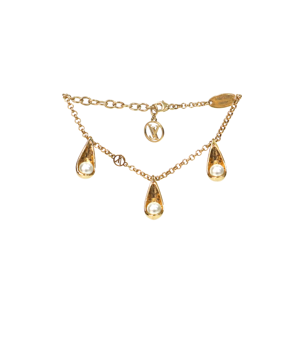 ITUAQRUDRM35 Louis Vuitton Pearl Gold Bracelet