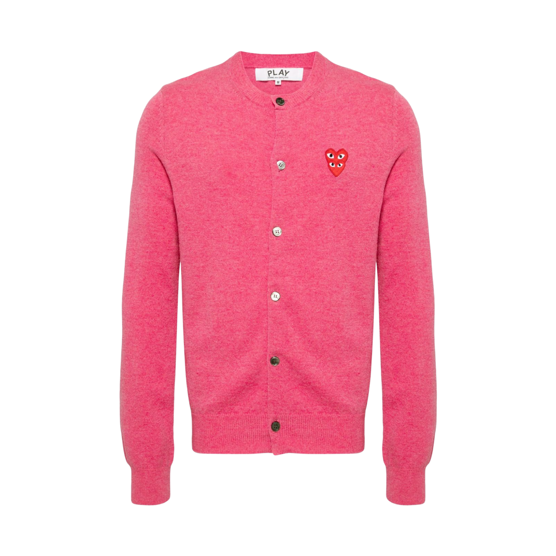 AX-N075-051-4 (W) Play Comme des Garcons Double Heart Cardigan Pink