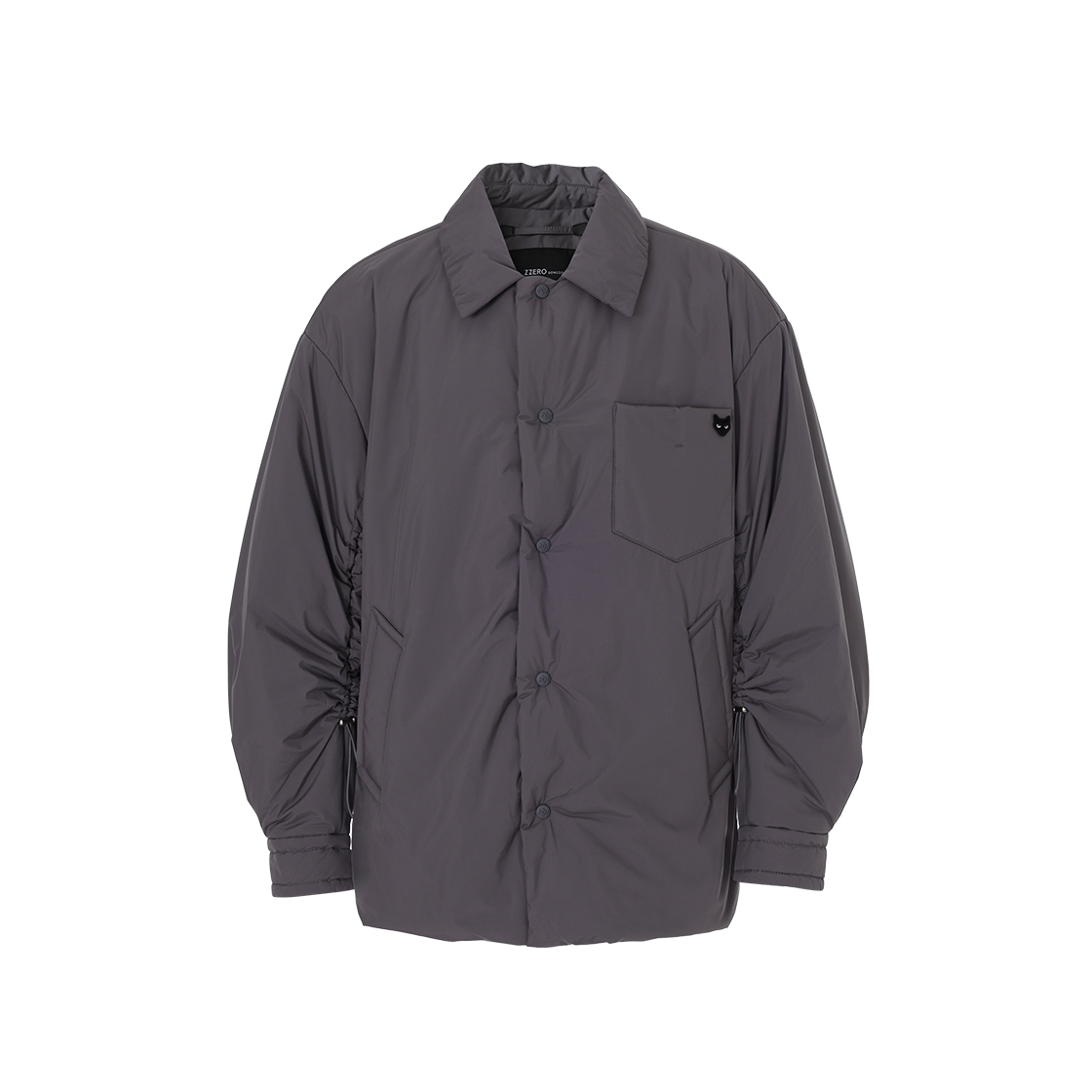 SH5JP813GY SONGZIO ZZERO Pleats Crease Padded Shirt Grey