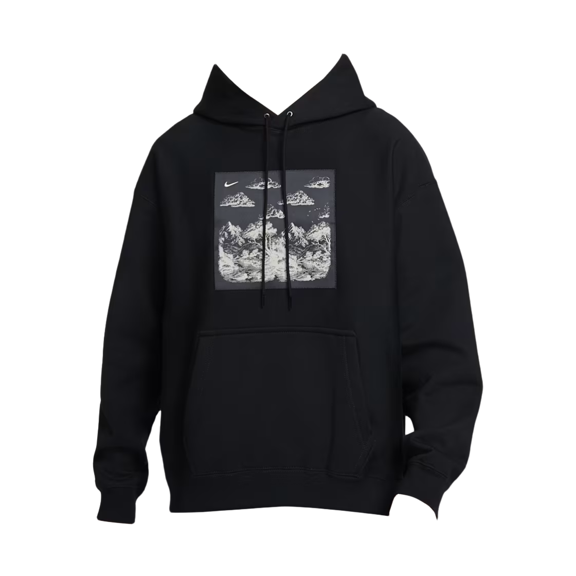 HV4115-010 Nike Solo Swoosh Pullover Fleece Hoodie Black Anthracite