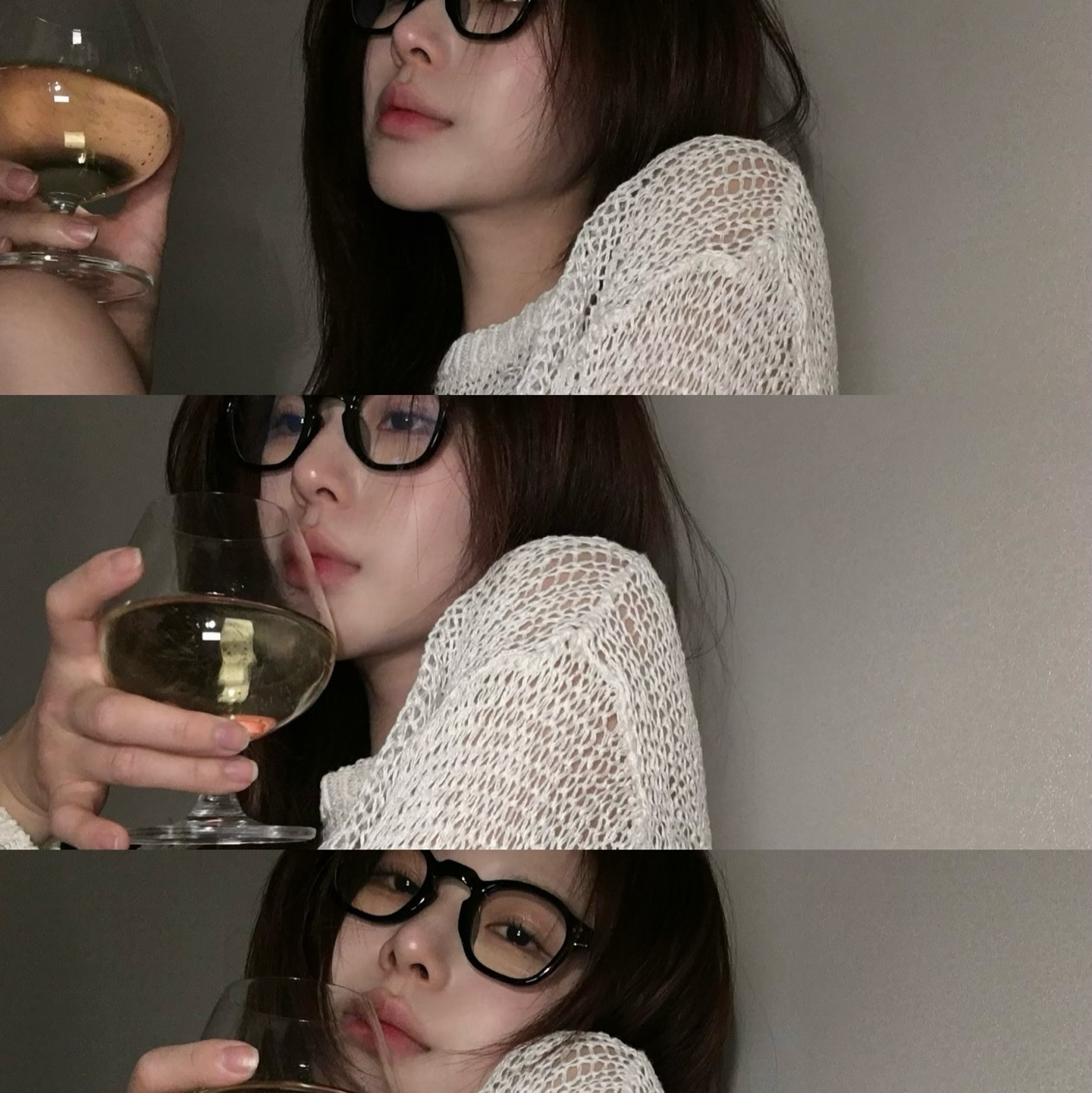 lash Lunettes 01 Black 착용 스타일