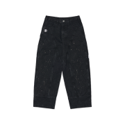 [KREAM 단독] NOMANUAL x AAPE Painted Double Knee Denim Pants Washed Black