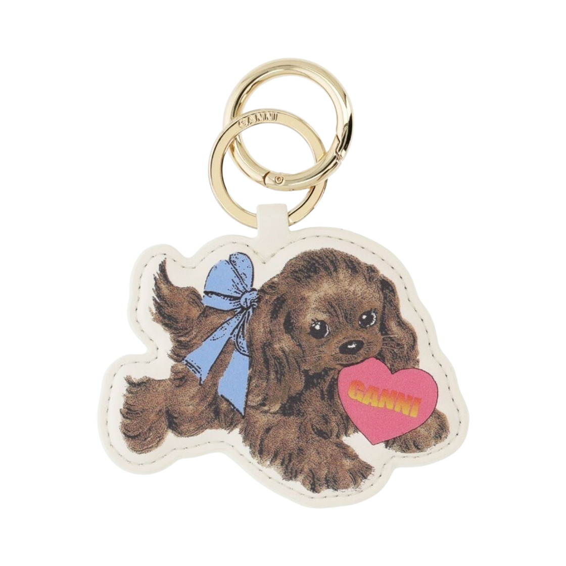 가니 퍼피 키체인 브라운(Ganni Keychain with Puppy Brown)